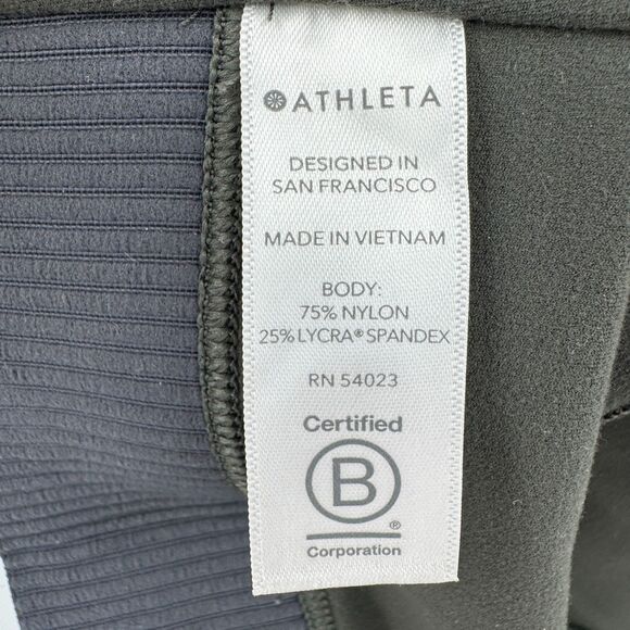 ATHLETA Aura Split Pant Green Gray Powervita Leggings Size Small S - Picture 9 of 9
